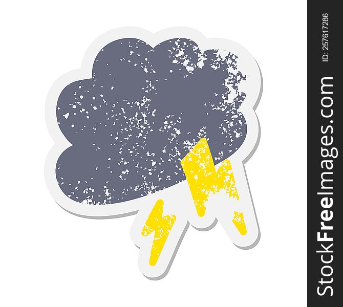 Storm Cloud Grunge Sticker