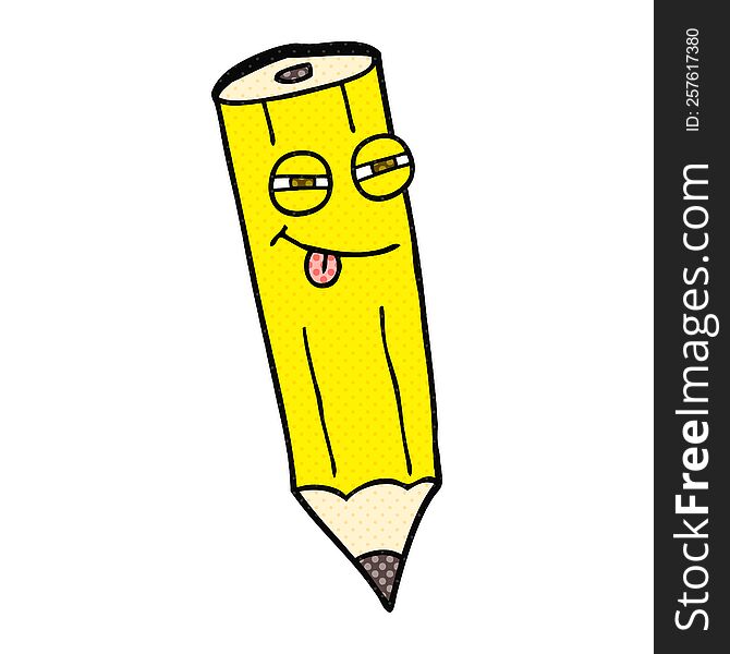 Sly Comic Book Style Cartoon Pencil