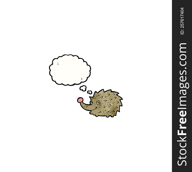 Funny Cartoon Hedgehog With Thought Bubble