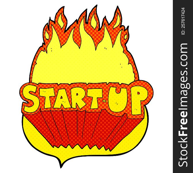 freehand drawn comic book speech bubble cartoon startup symbol