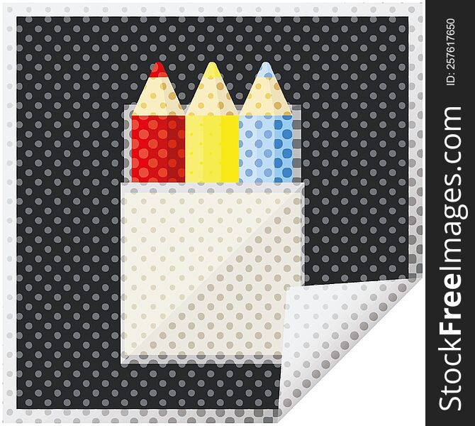 Pack Of Coloring Pencils Graphic Square Sticker