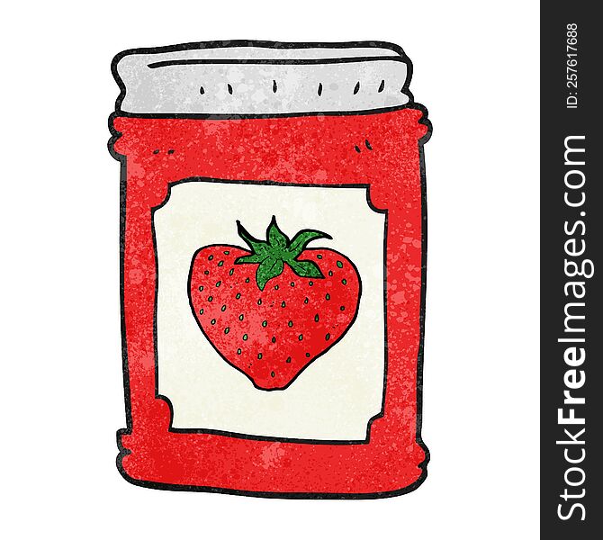 Textured Cartoon Strawberry Jam Jar