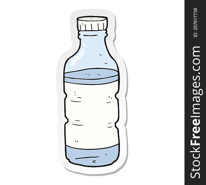 Sticker Of A Cartoon Water Bottle