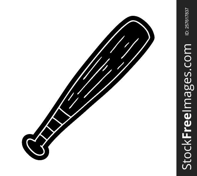 cartoon icon of a baseball bat. cartoon icon of a baseball bat