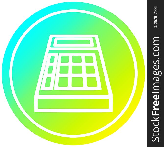 math calculator circular icon with cool gradient finish. math calculator circular icon with cool gradient finish