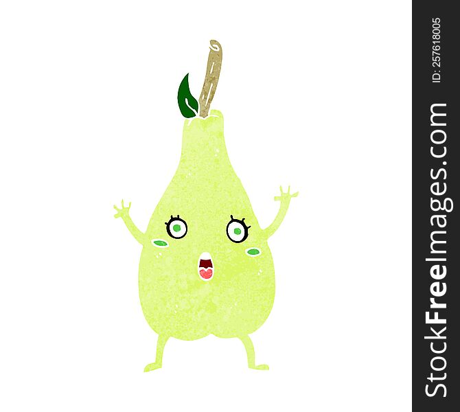 cartoon frightened pear