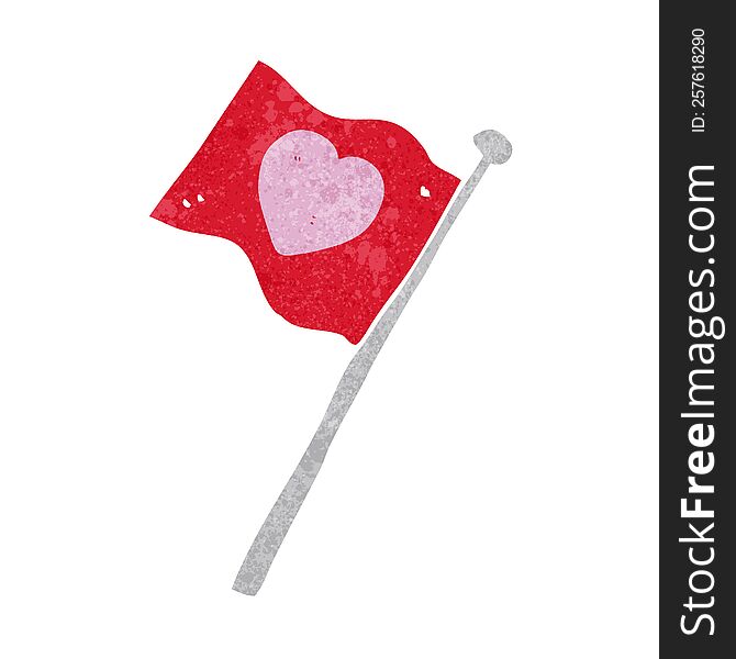 cartoon love heart flag