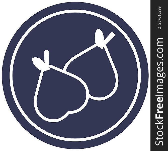 organic pears circular icon symbol