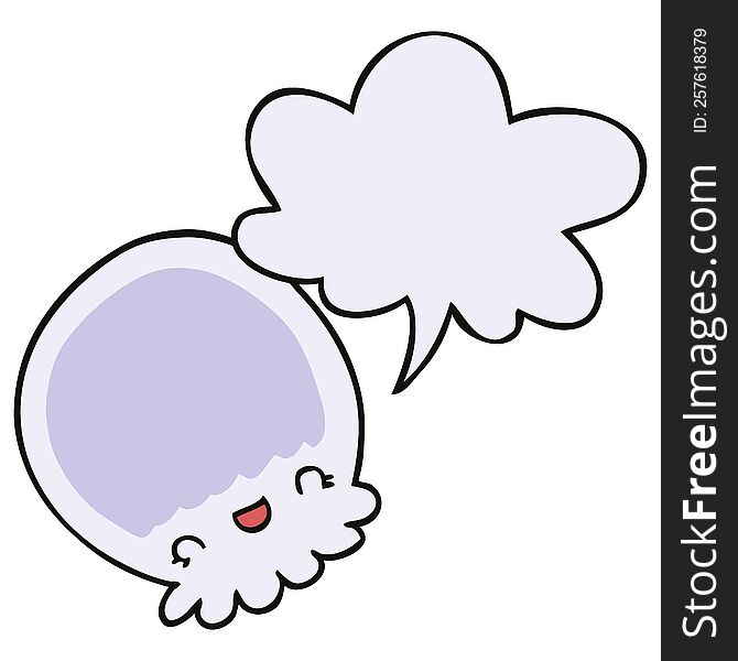 cartoon jellyfish with speech bubble. cartoon jellyfish with speech bubble