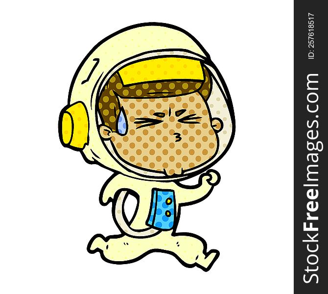 cartoon stressed astronaut. cartoon stressed astronaut