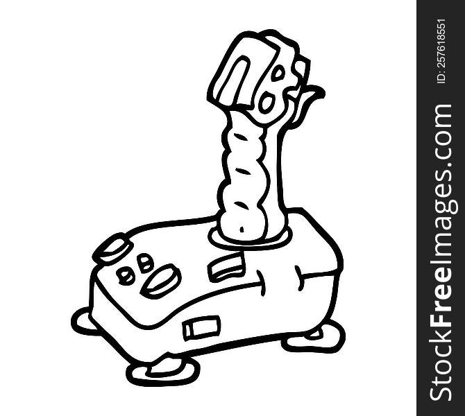 Black And White Cartoon Joystick