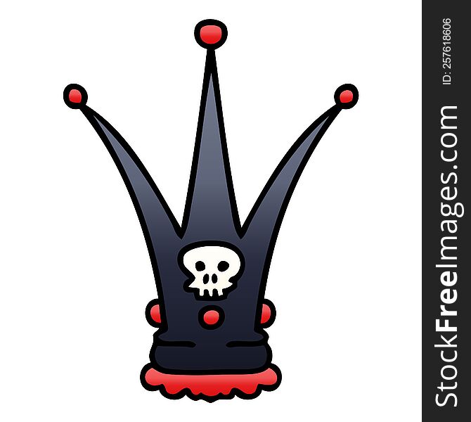 gradient shaded quirky cartoon death crown. gradient shaded quirky cartoon death crown