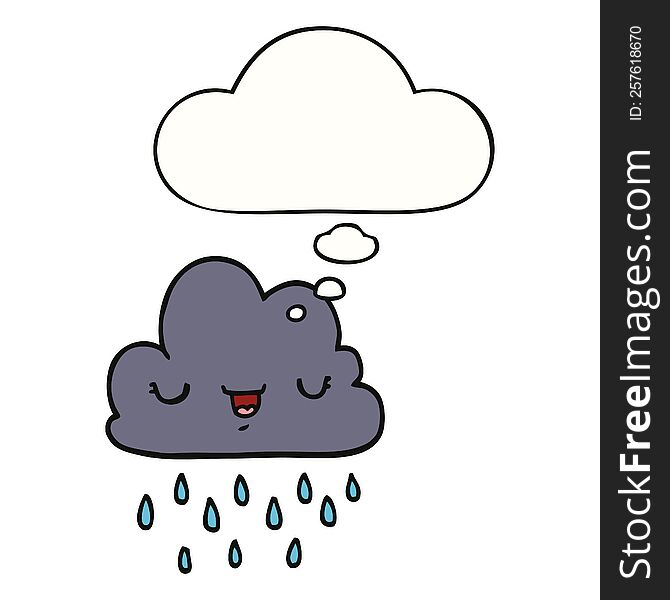 Cartoon Storm Cloud And Thought Bubble
