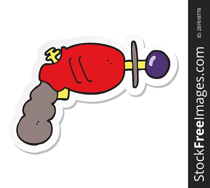 Sticker Of A Cartoon Ray Gun