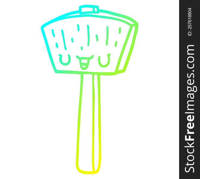 Cold Gradient Line Drawing Cartoon Mallet