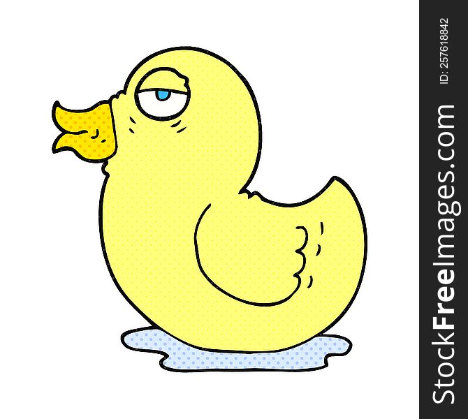 freehand drawn cartoon rubber duck