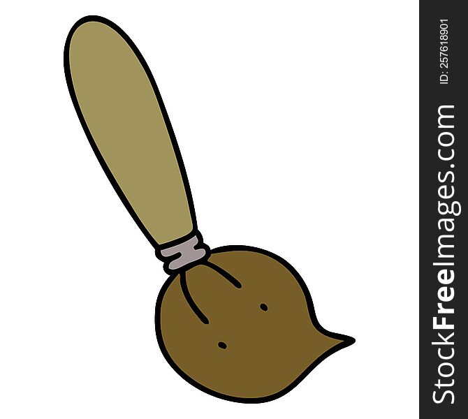 cartoon of an artist paint brush. cartoon of an artist paint brush