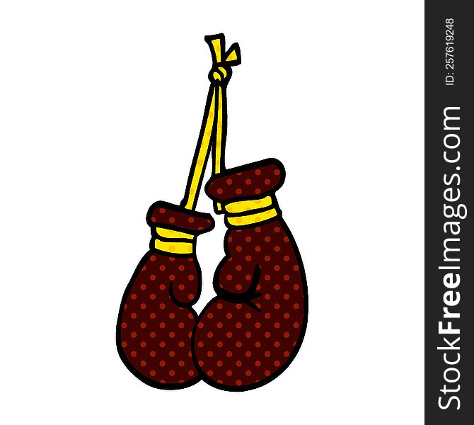 cartoon doodle boxing gloves