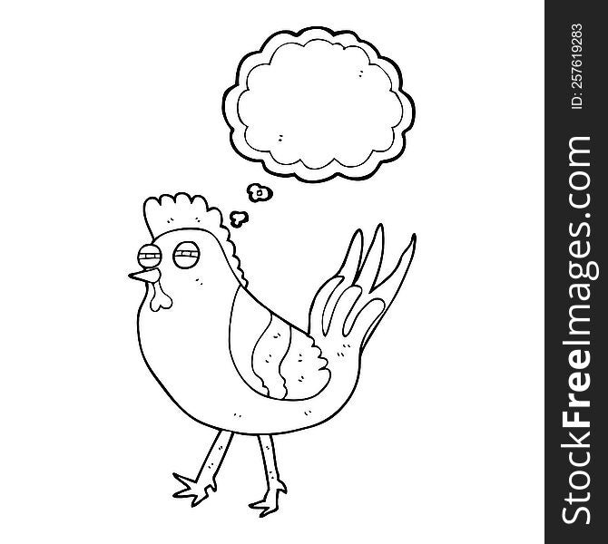 Thought Bubble Cartoon Chicken