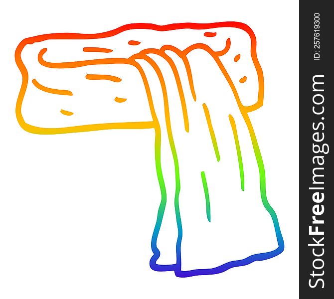 rainbow gradient line drawing of a cartoon scarf