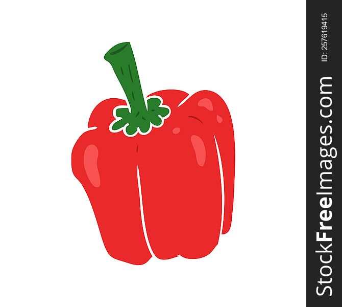 Flat Color Style Cartoon Fresh Organic Pepper