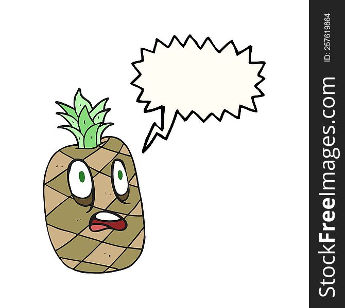 Speech Bubble Cartoon Pineapple