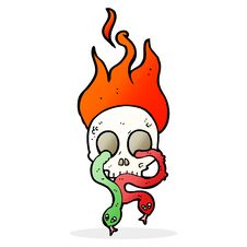 Snake And Skulls Cartoon Stock Photos