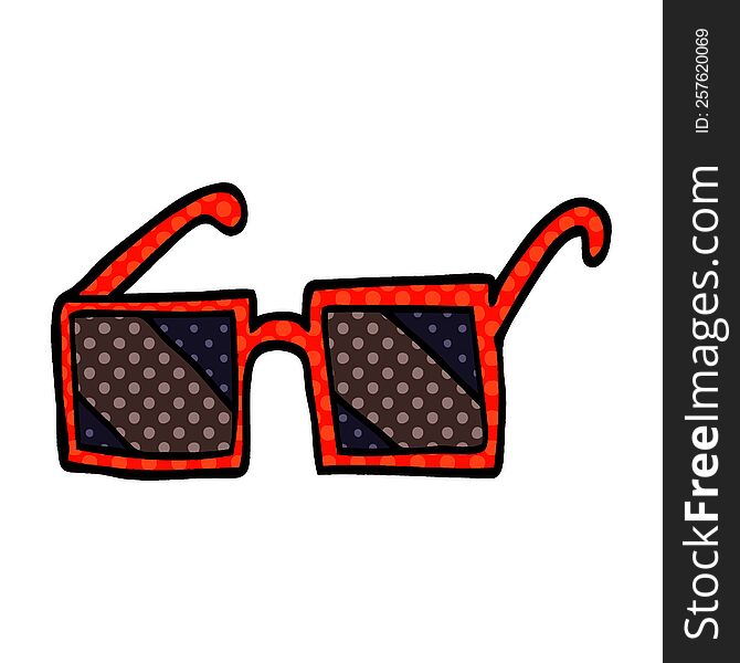 cartoon doodle square sunglasses