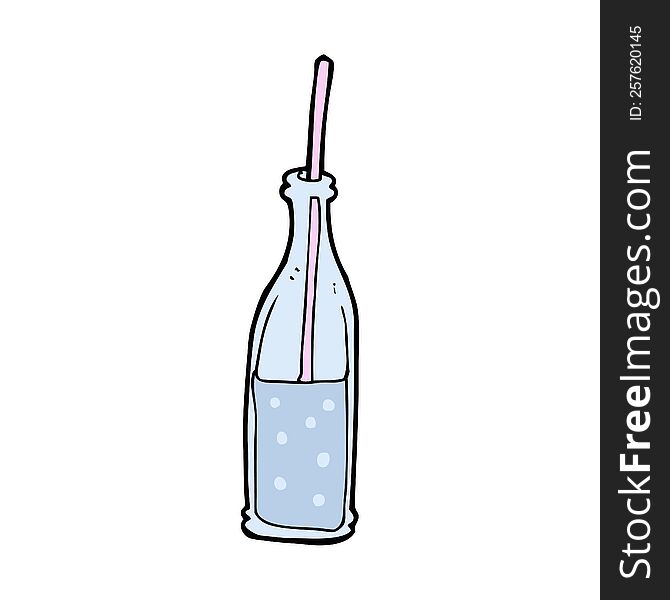 Cartoon Fizzy Drink And Straw