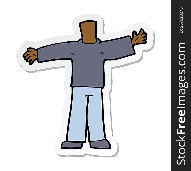sticker of a cartoon body with open arms