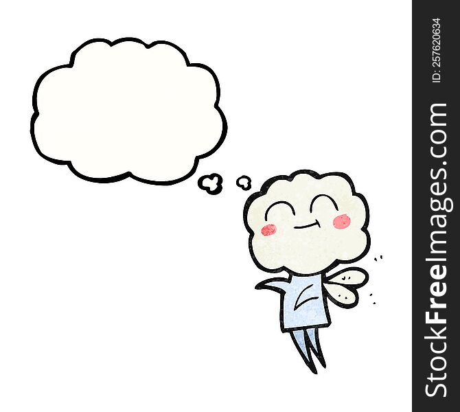 Thought Bubble Textured Cartoon Cute Cloud Head Imp