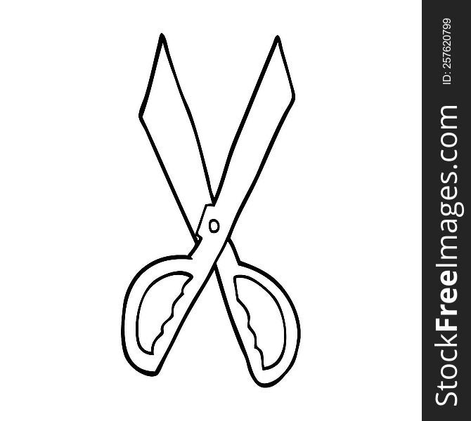 line drawing cartoon sewing scissors