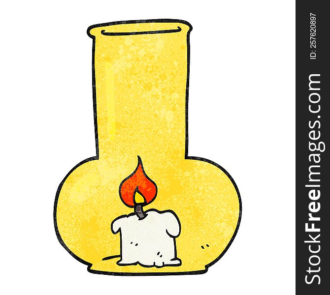 freehand textured cartoon old glass lamp and candle