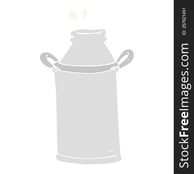 Flat Color Illustration Of A Cartoon Milk Barrel
