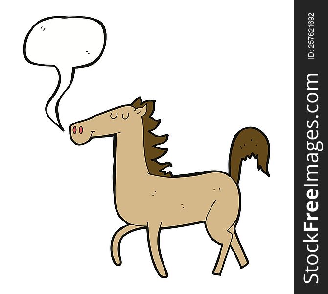 cartoon horse with speech bubble