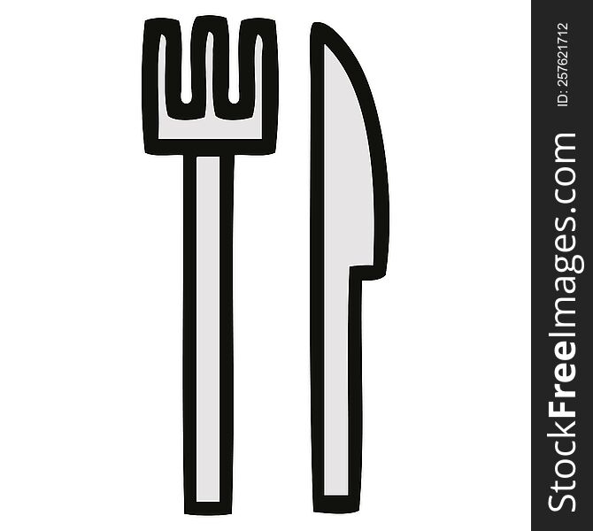 Cute Cartoon Knife And Fork