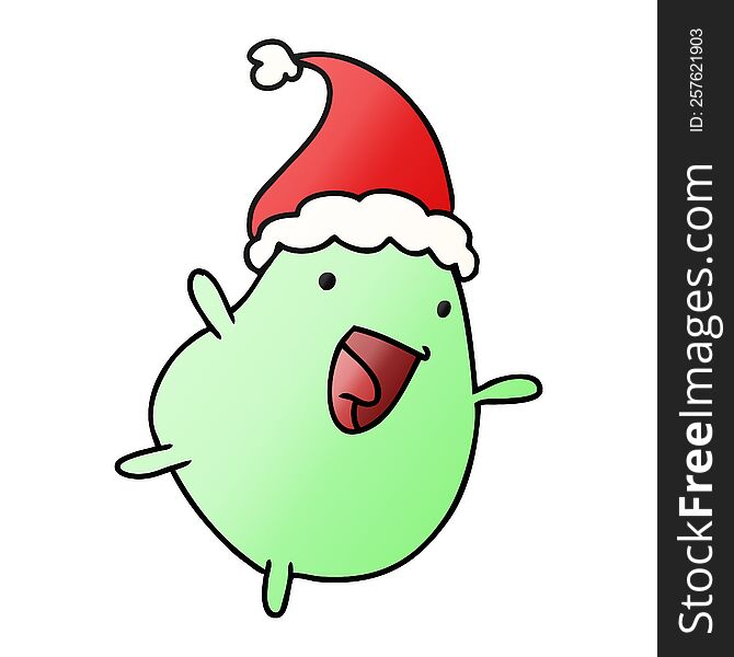 Christmas Gradient Cartoon Of Kawaii Bean