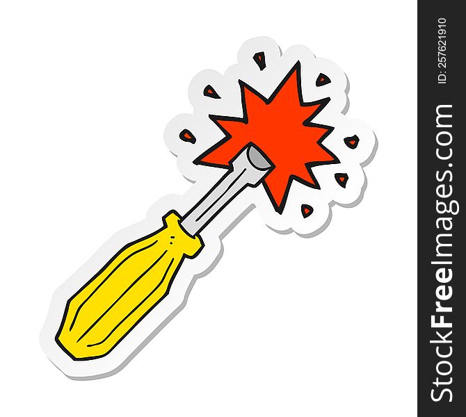 sticker of a cartoon screwdriver