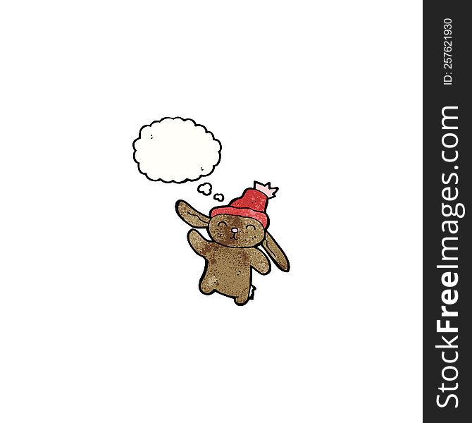 Cute Rabbit In Hat Cartoon
