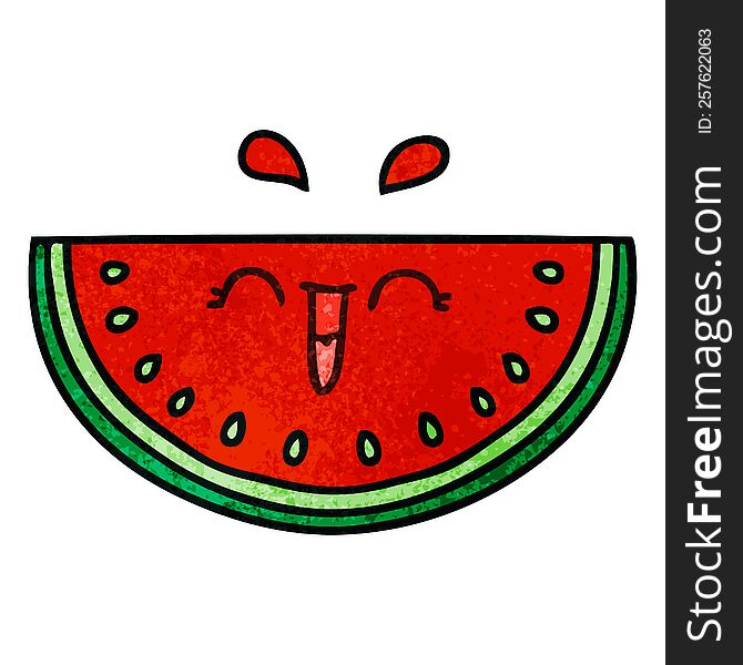 hand drawn quirky cartoon watermelon. hand drawn quirky cartoon watermelon