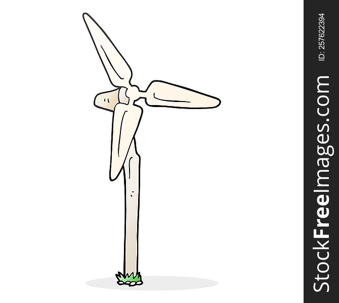 freehand drawn cartoon wind farm windmill
