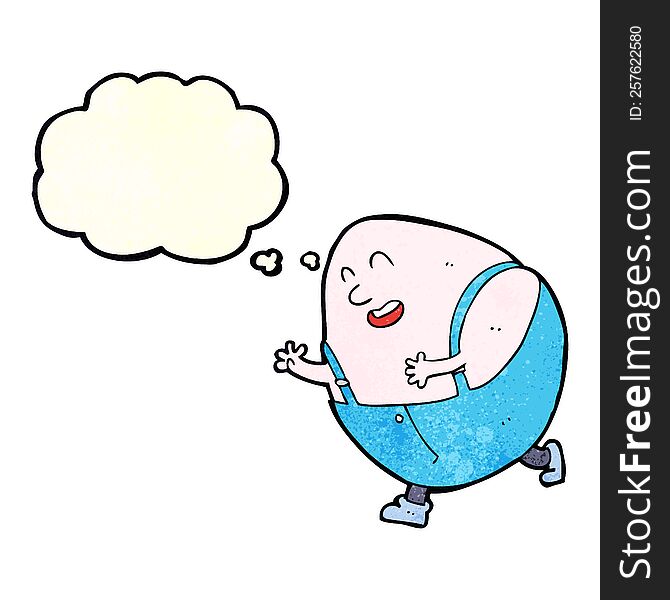 Cartoon Humpty Dumpty Egg Character With Thought Bubble