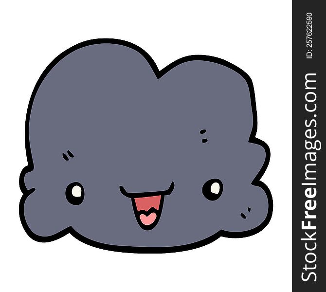 cartoon tiny happy cloud