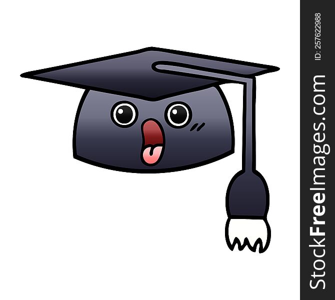 Gradient Shaded Cartoon Graduation Hat