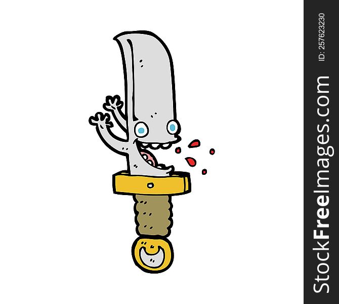 Crazy Knife Cartoon Character