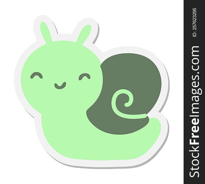 cute cartoon snail sticker