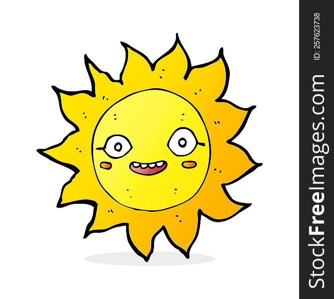 cartoon happy sun