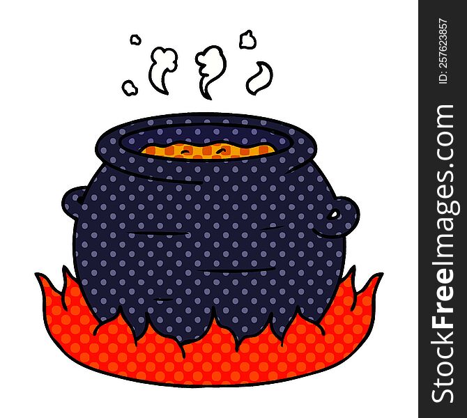 Cartoon Doodle Of A Pot Of Stew