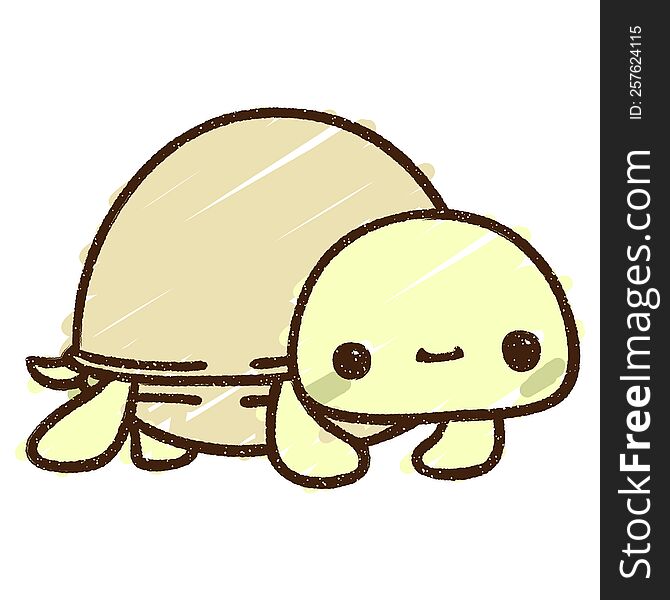 Cute Turtle Chalk Drawing