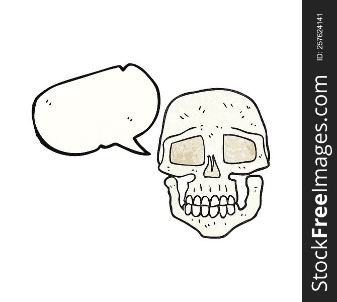 Speech Bubble Textured Cartoon Skull
